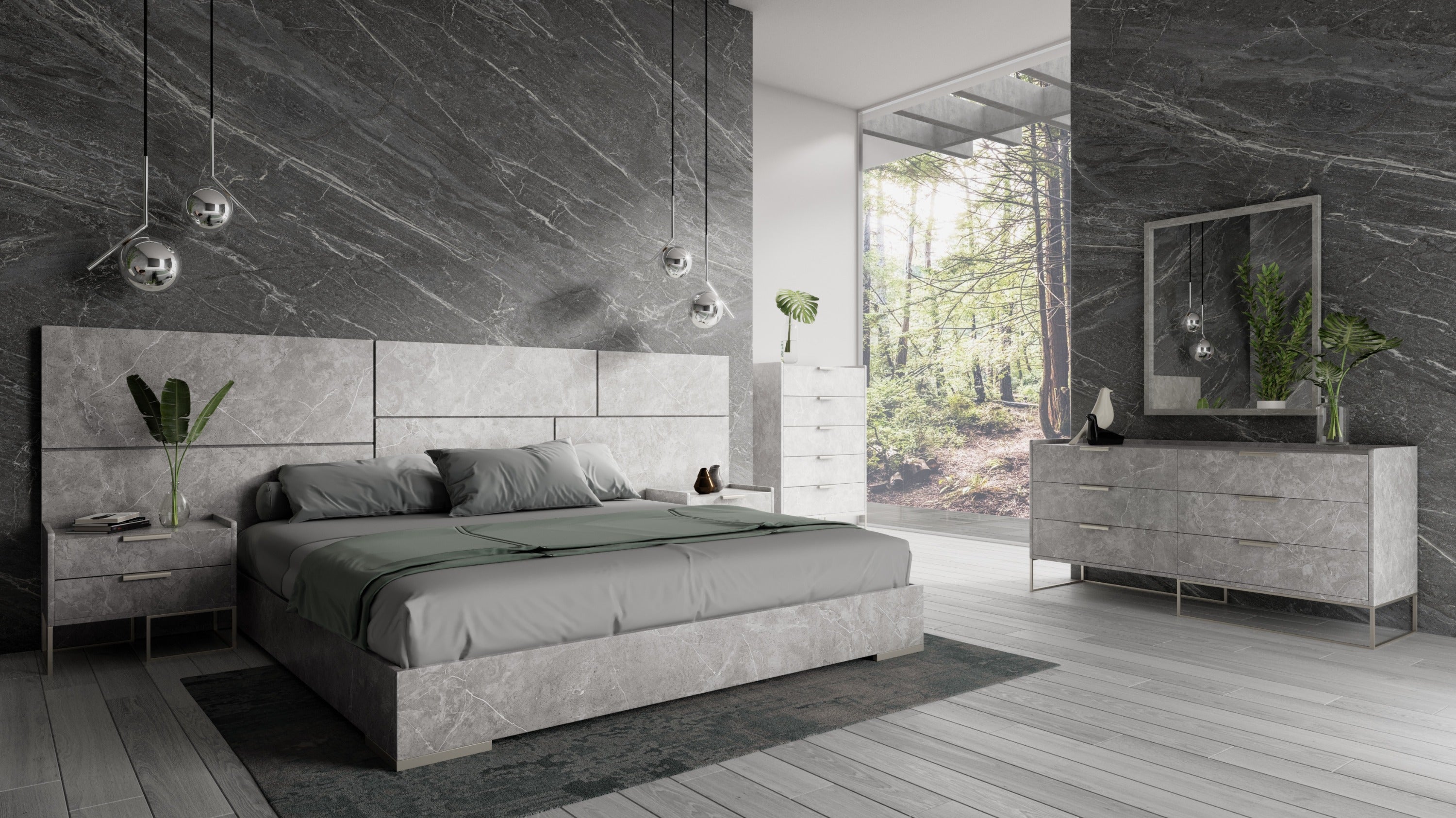 Nova Domus Marbella - Italian Modern Grey Bed Set