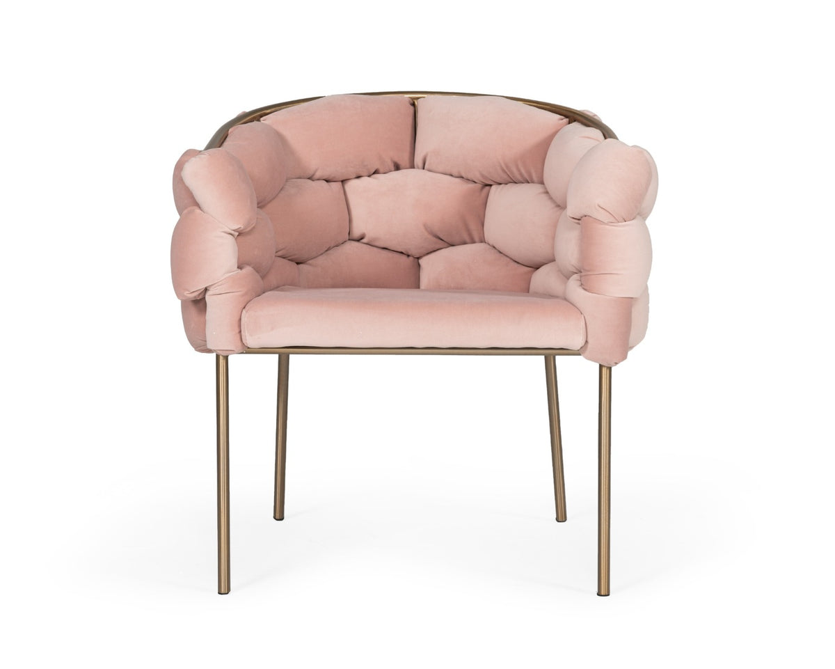 Debra - Modern Pink Fabric Dining Chair