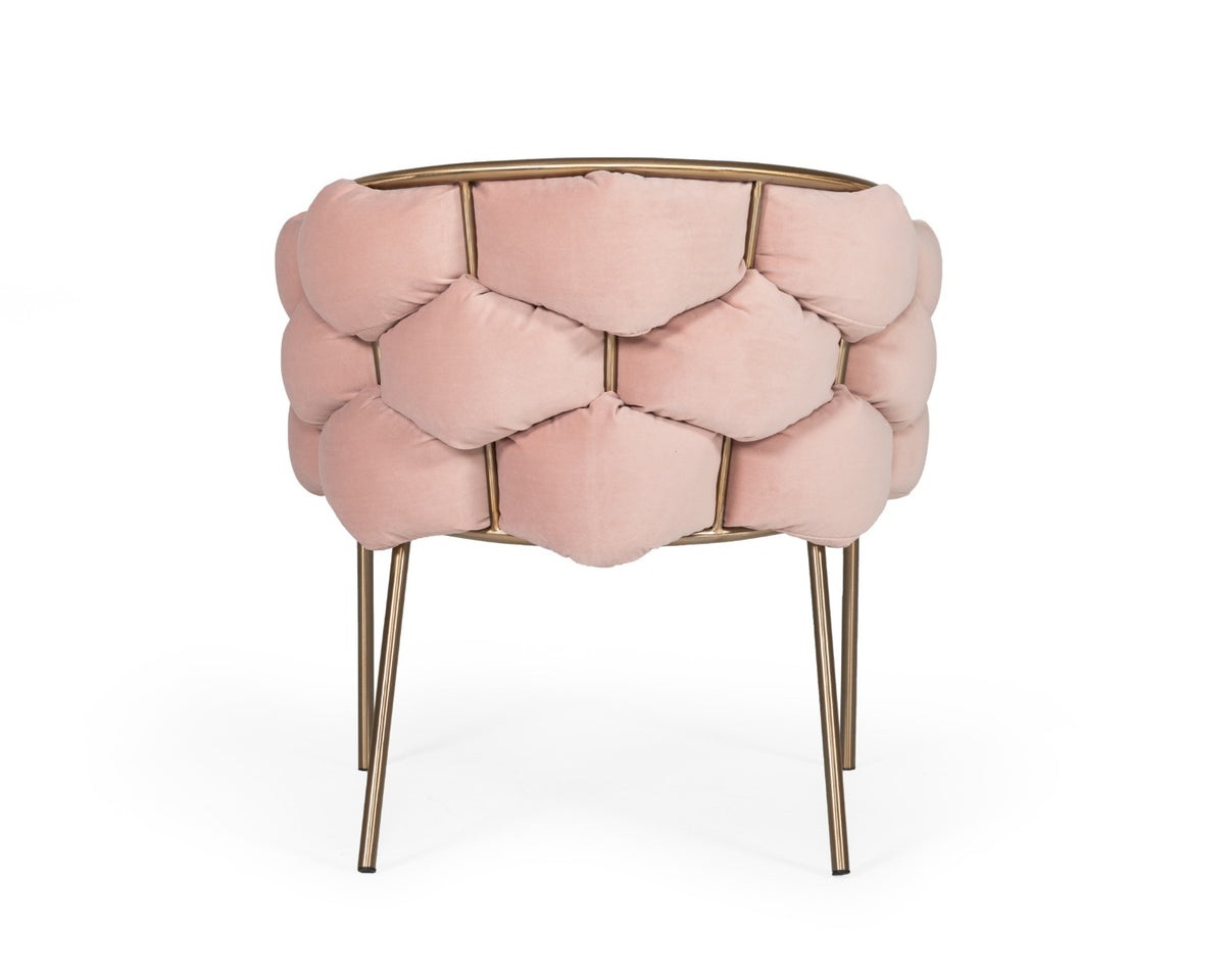 Debra - Modern Pink Fabric Dining Chair