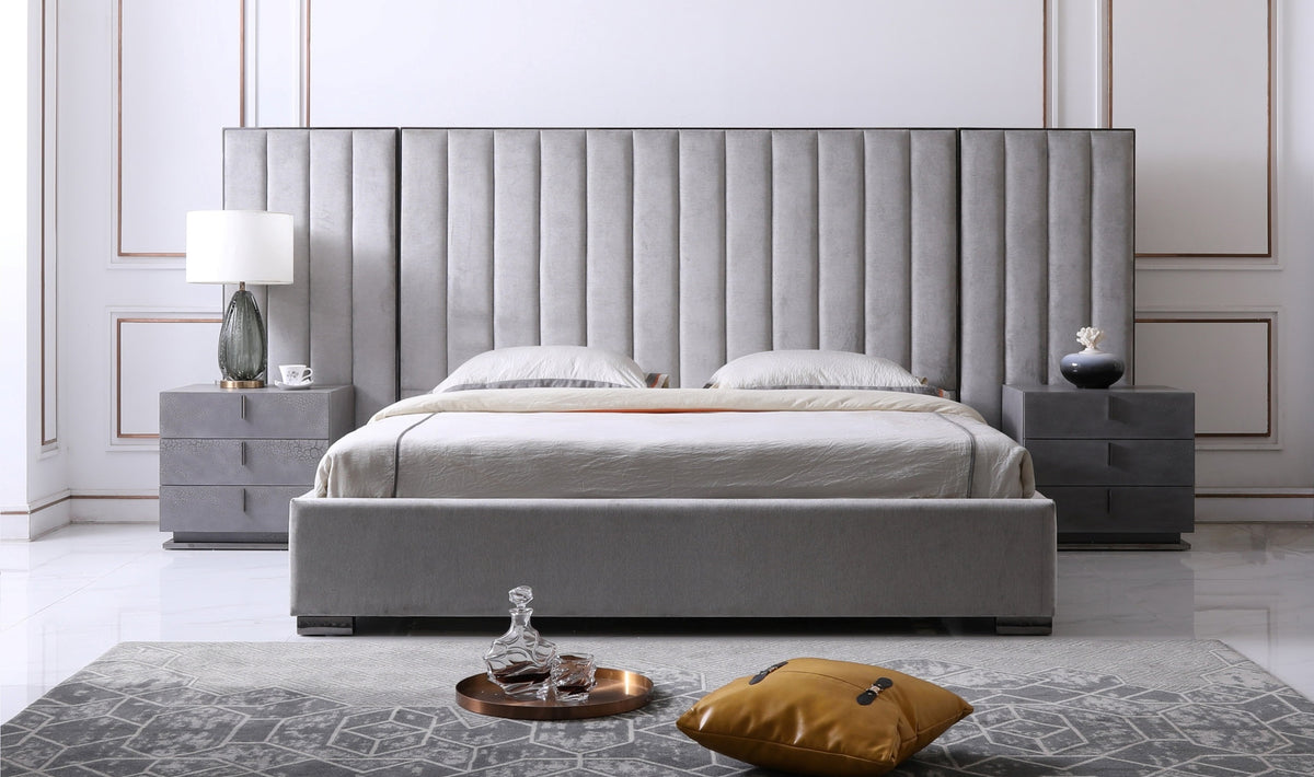Buckley - Modern Grey & Black Stainless Steel Bed