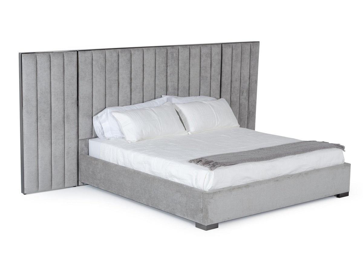 Buckley - Modern Grey & Black Stainless Steel Bed