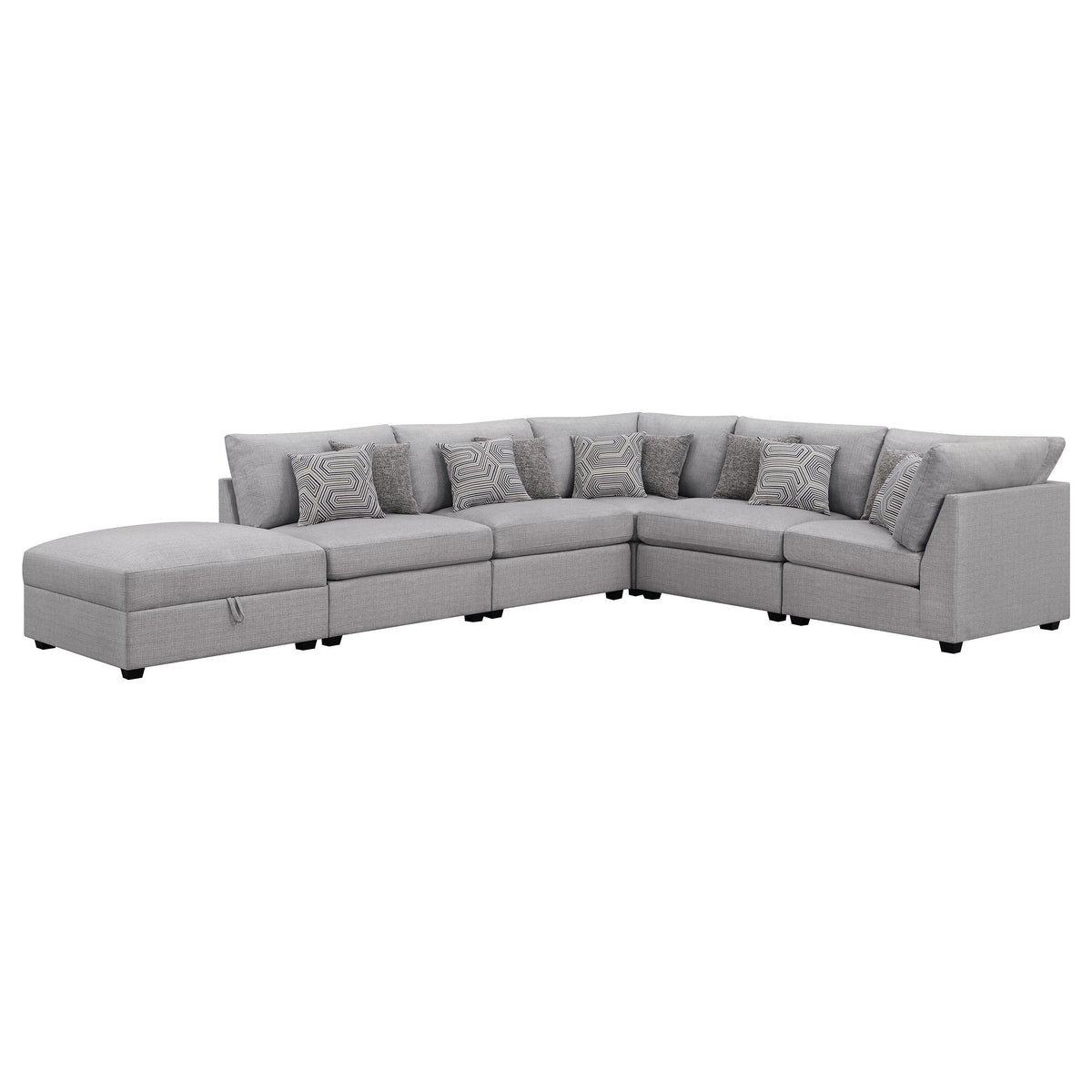 Cambria Fabric 6 pc Sectional 551511/551511/551511/551512/551512/551513