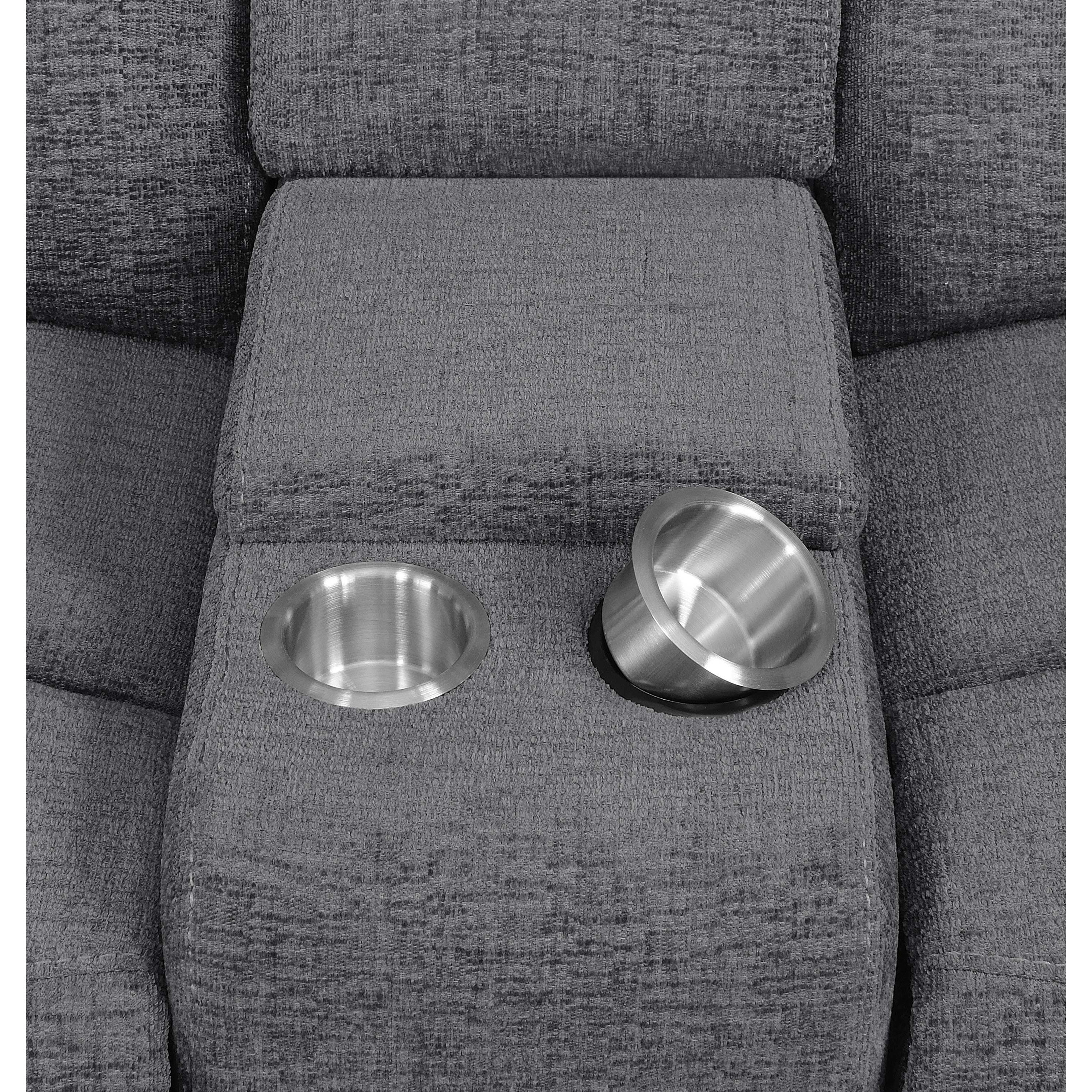 Coaster Furniture Bahrain Power Reclining Fabric Loveseat with Console 609542P IMAGE 6