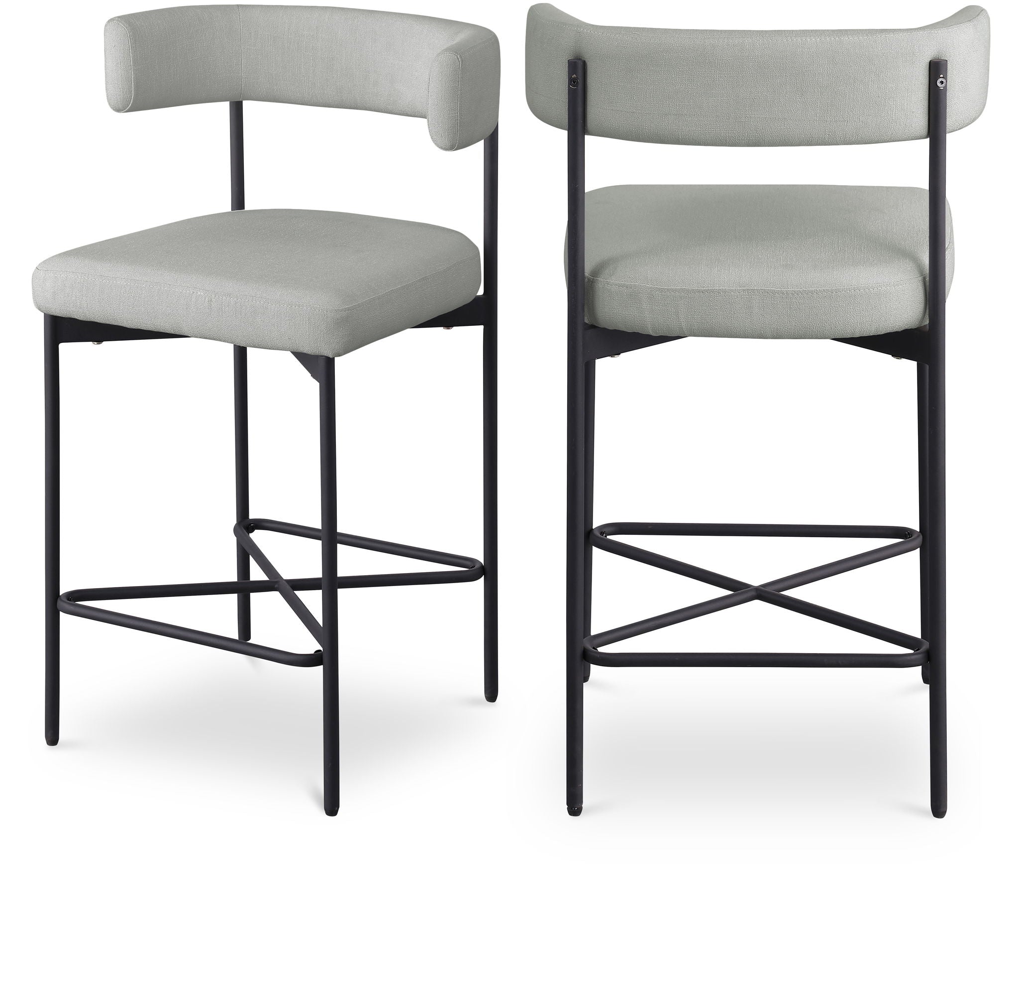 Rivage - Durable Stool With Black Frame (Set of 2)