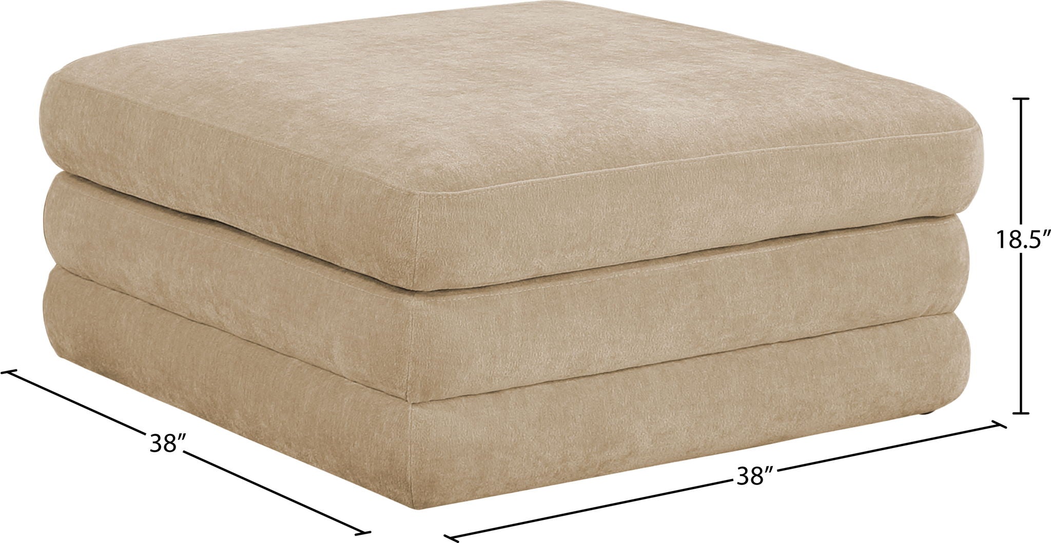 Stellar - Chenille Fabric Upholstered Modular Modular Ottoman