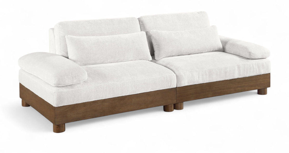 Turin - Chenille Fabric Upholstered Modular Sectional - Cream