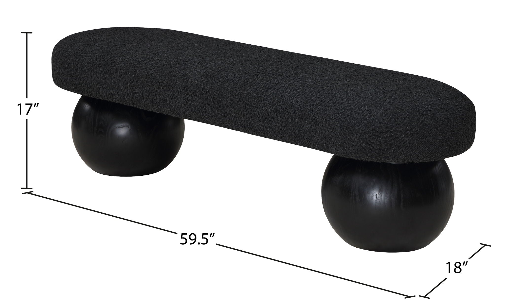 Bowie - Bench - Black Legs
