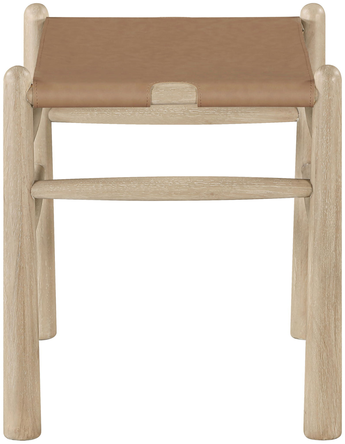 Santos - Faux Leather Upholstered Bench - Natural Frame