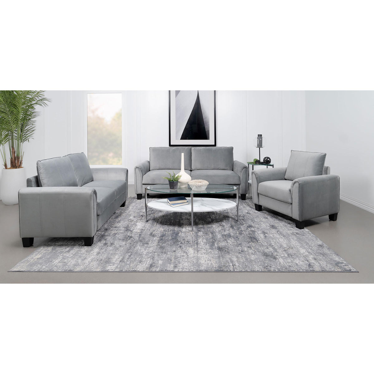 Davis Stationary Fabric Loveseat 509635