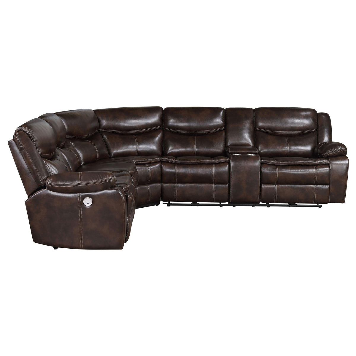Sycamore Power Reclining Leatherette Sectional 610190P