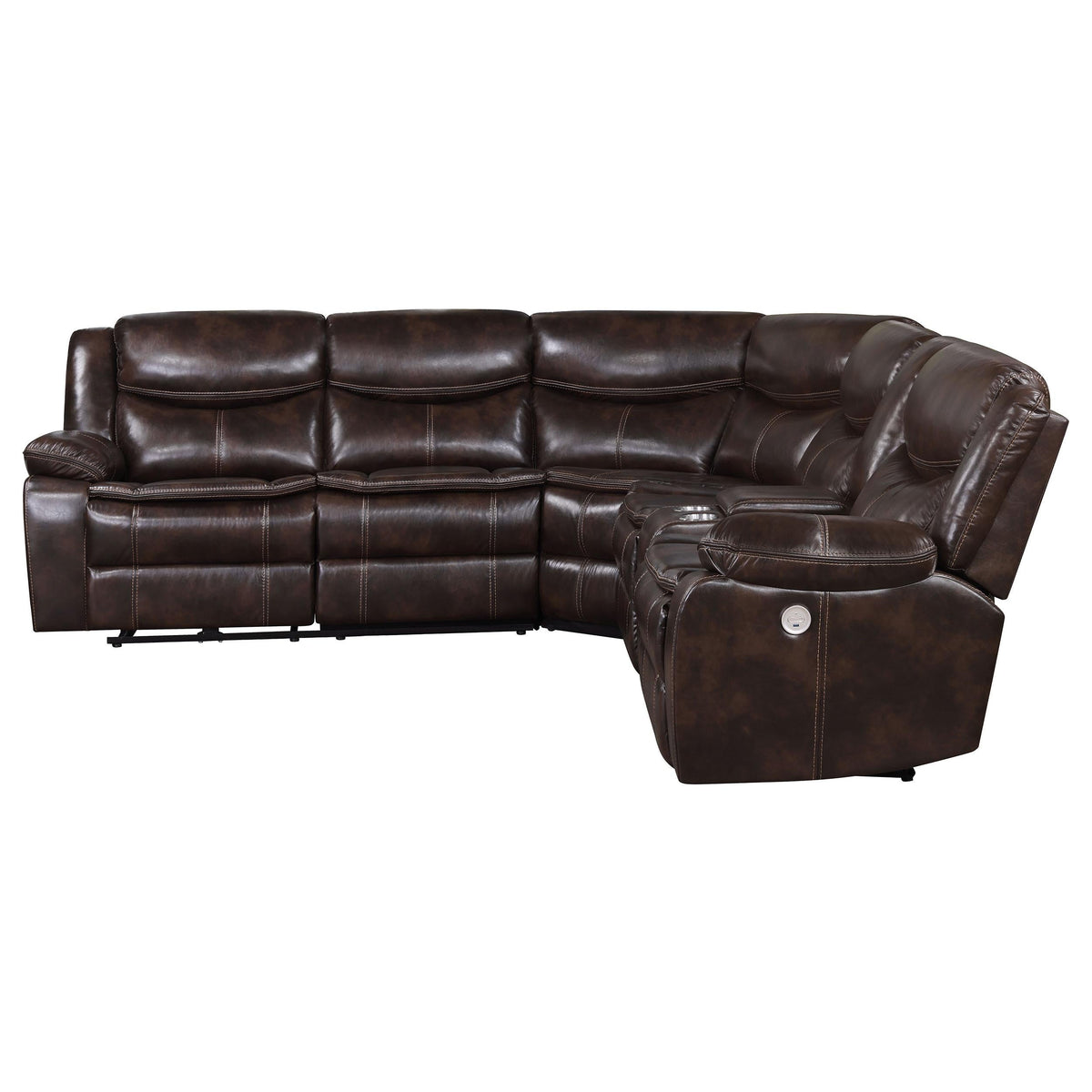 Sycamore Power Reclining Leatherette Sectional 610190P