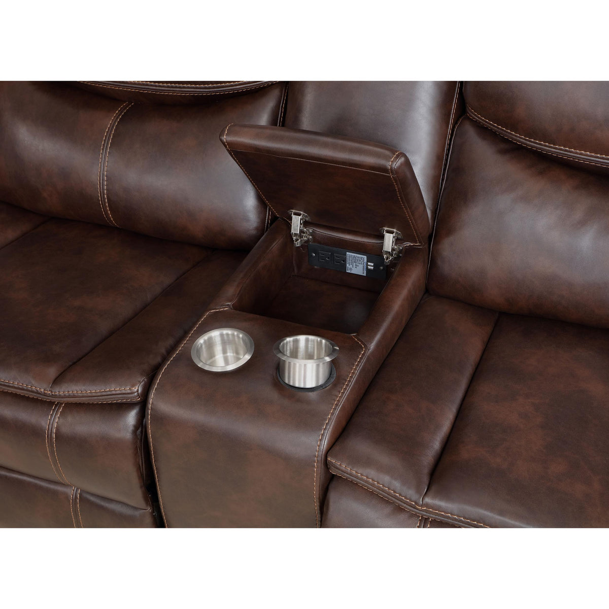 Sycamore Power Reclining Leatherette Sectional 610190P