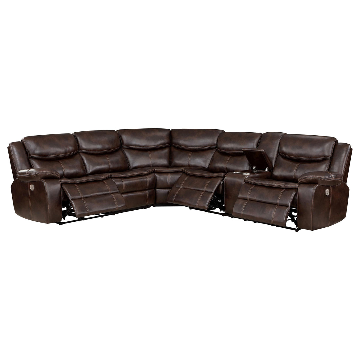 Sycamore Power Reclining Leatherette Sectional 610200P