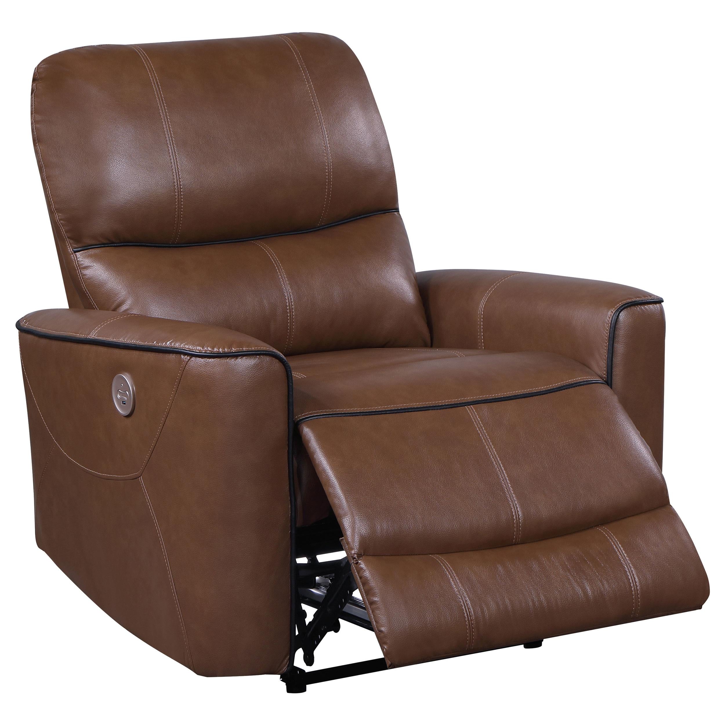 Diamond Modern Furniture COA Greenfield Power Leatherette Recliner 610266P IMAGE 2