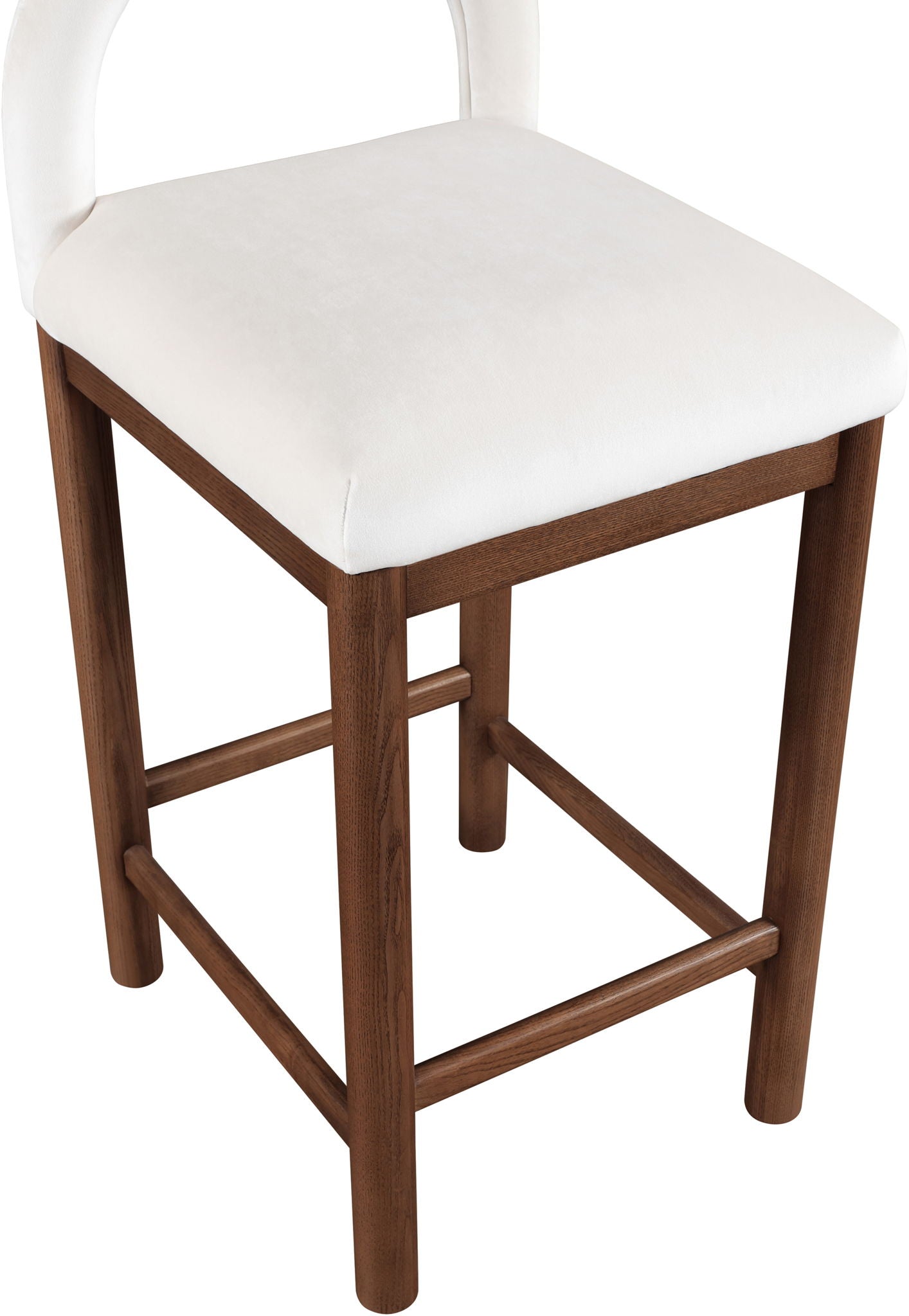 Conrad - Velvet Counter Stool With Brown Legs