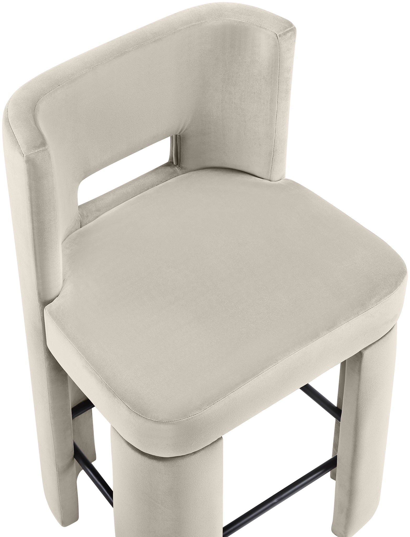 Zuno - Velvet Performance Fabric Upholstered Counter Stool (Set of 2)