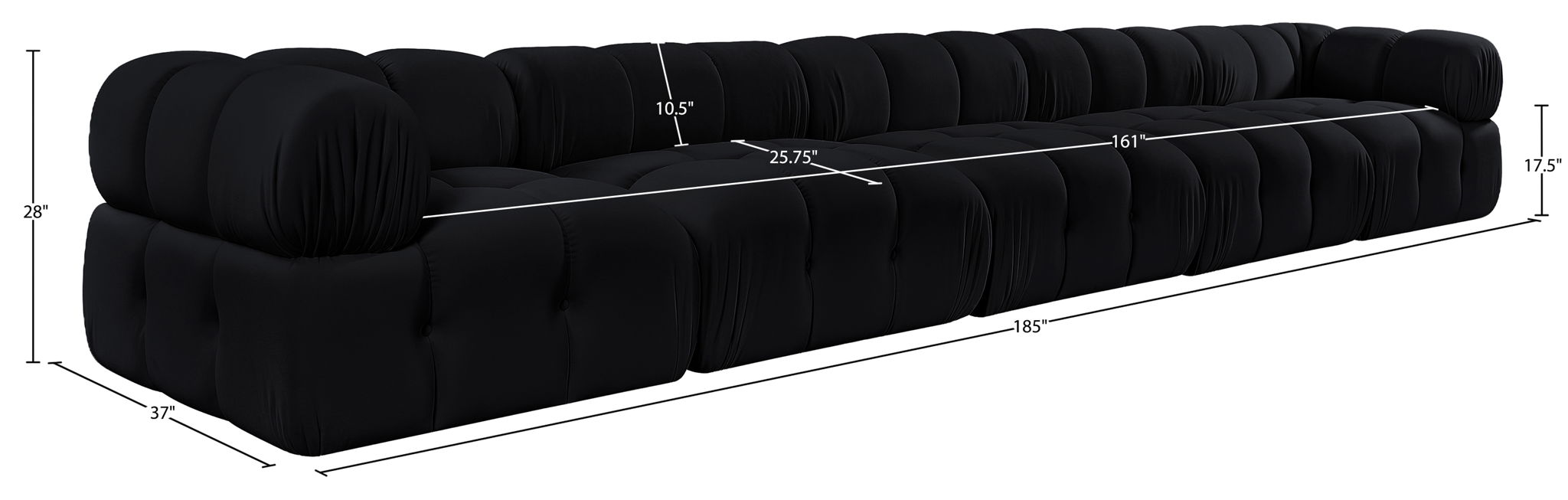 Orin - Fabric Velvet 5 Piece Modular Sofa