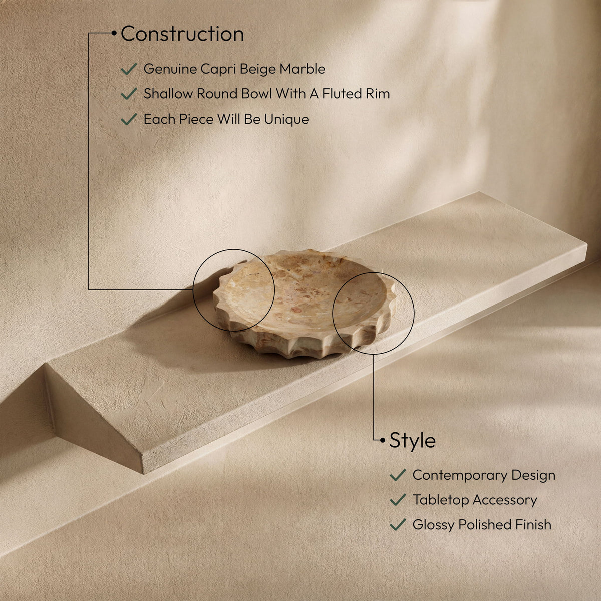 Murray - Genuine Marble Bowl