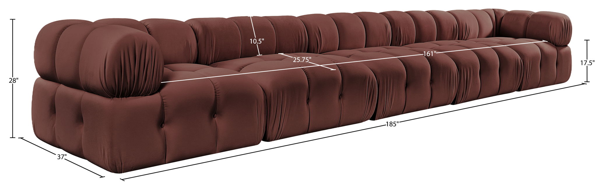 Orin - Fabric Velvet 5 Piece Modular Sofa