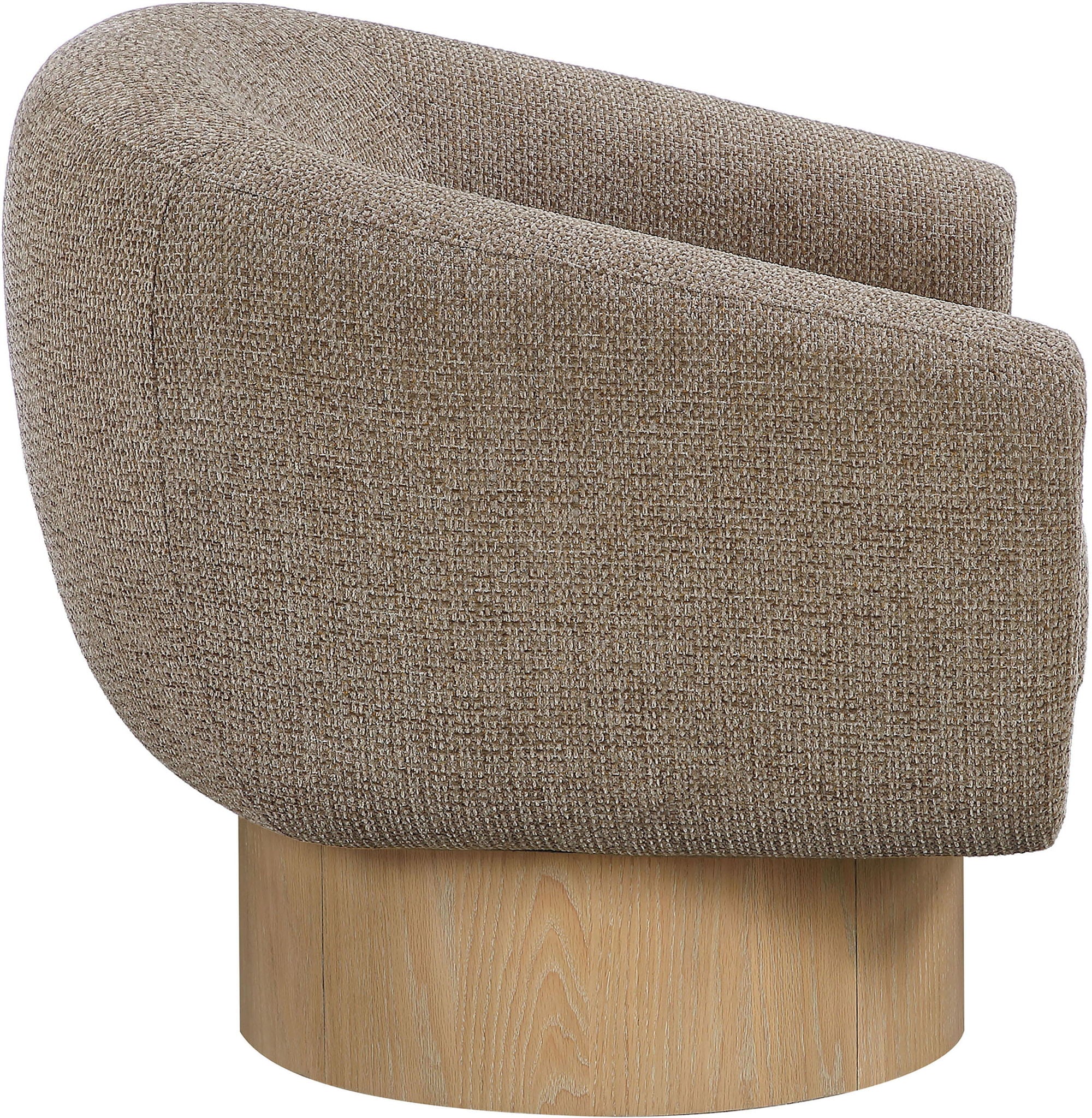 Avella - Interwoven Fabric Swivel Accent Chair - Light Brown Base