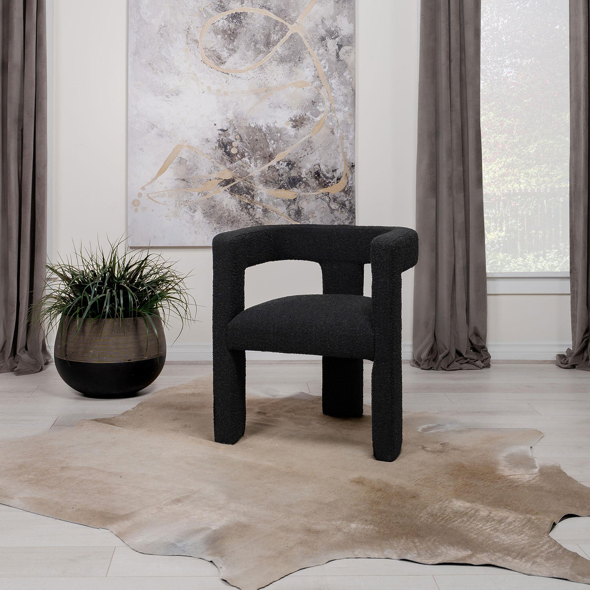 Petra Stationary Fabric Accent Chair 902882