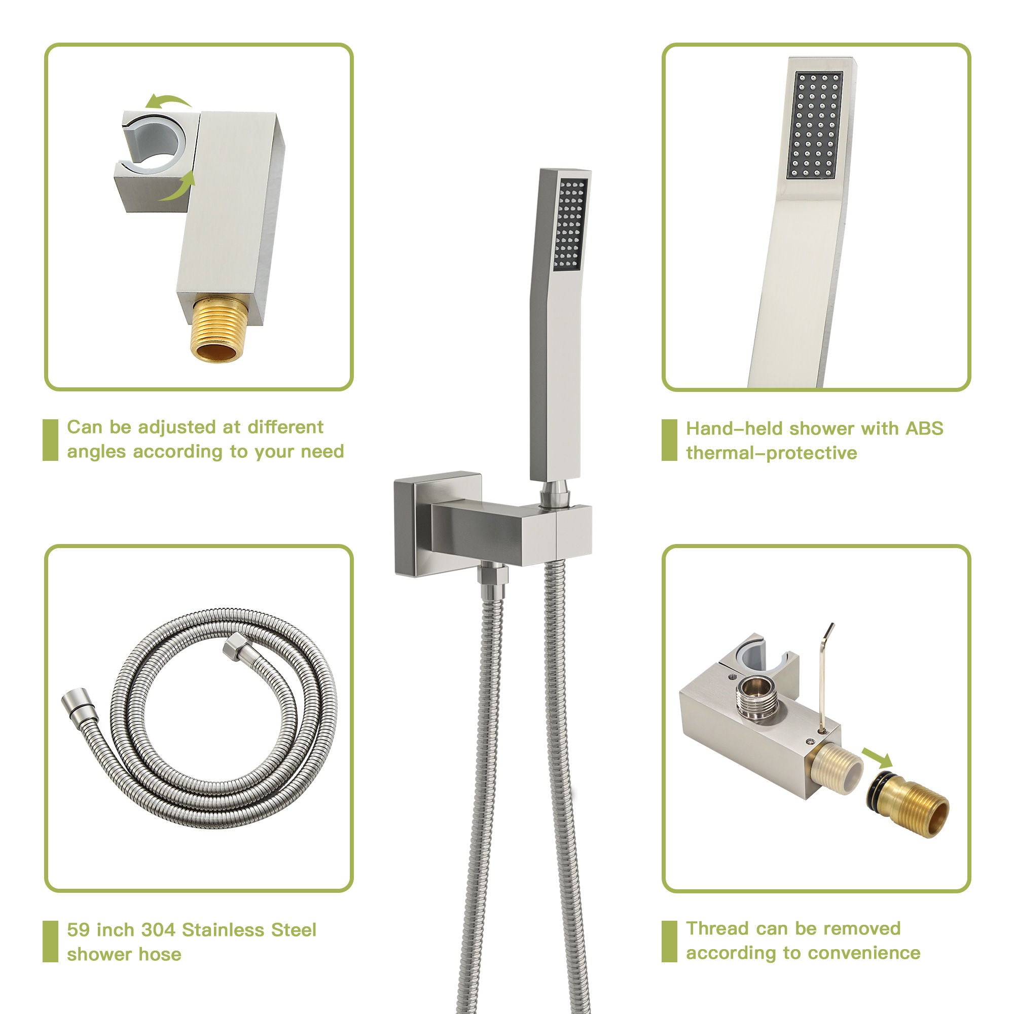 10" Wall Mounted Square Shower System With Rough In Valve