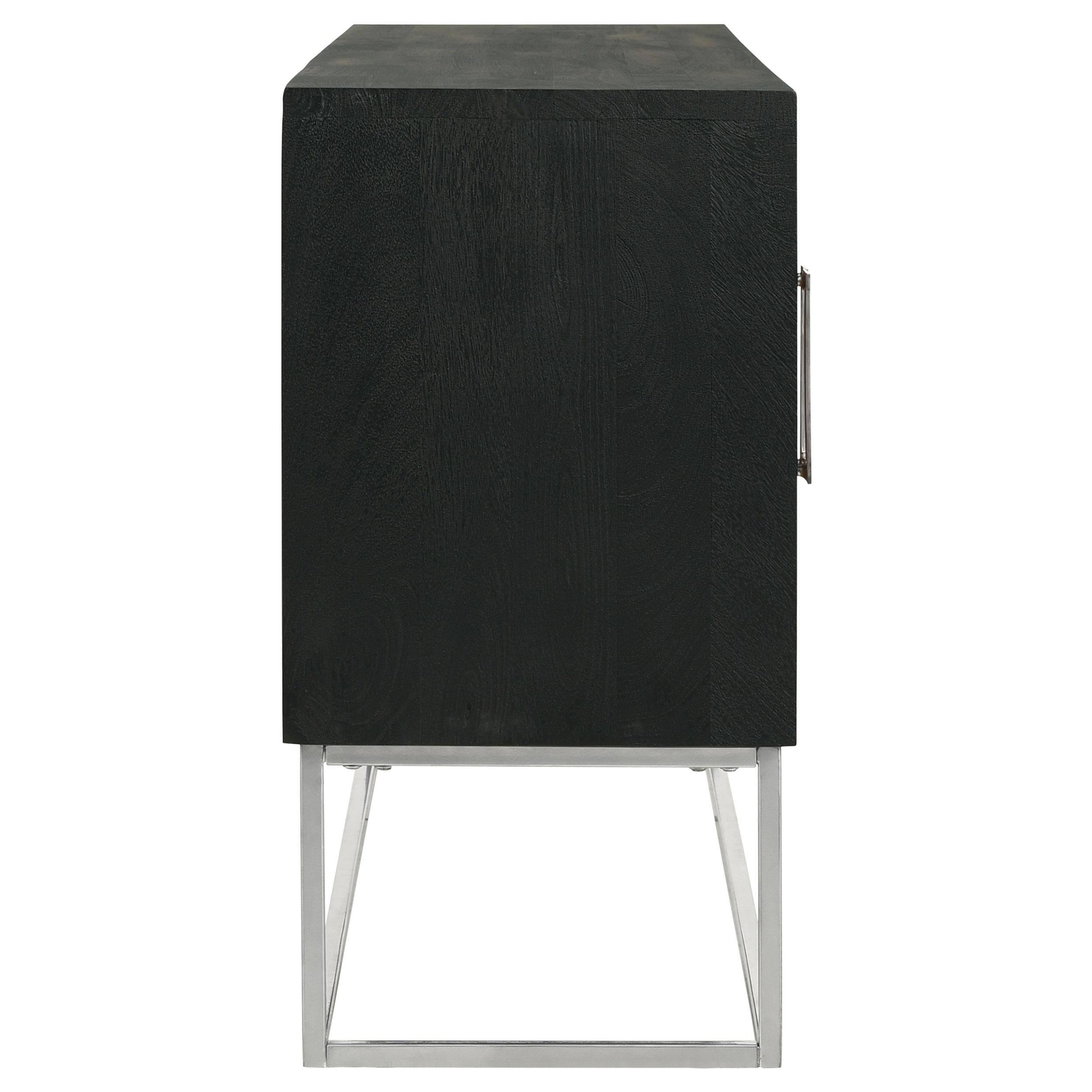 Coaster Furniture Borman 950331 4-Door Wooden Accent Cabinet - Walnut/Black IMAGE 9