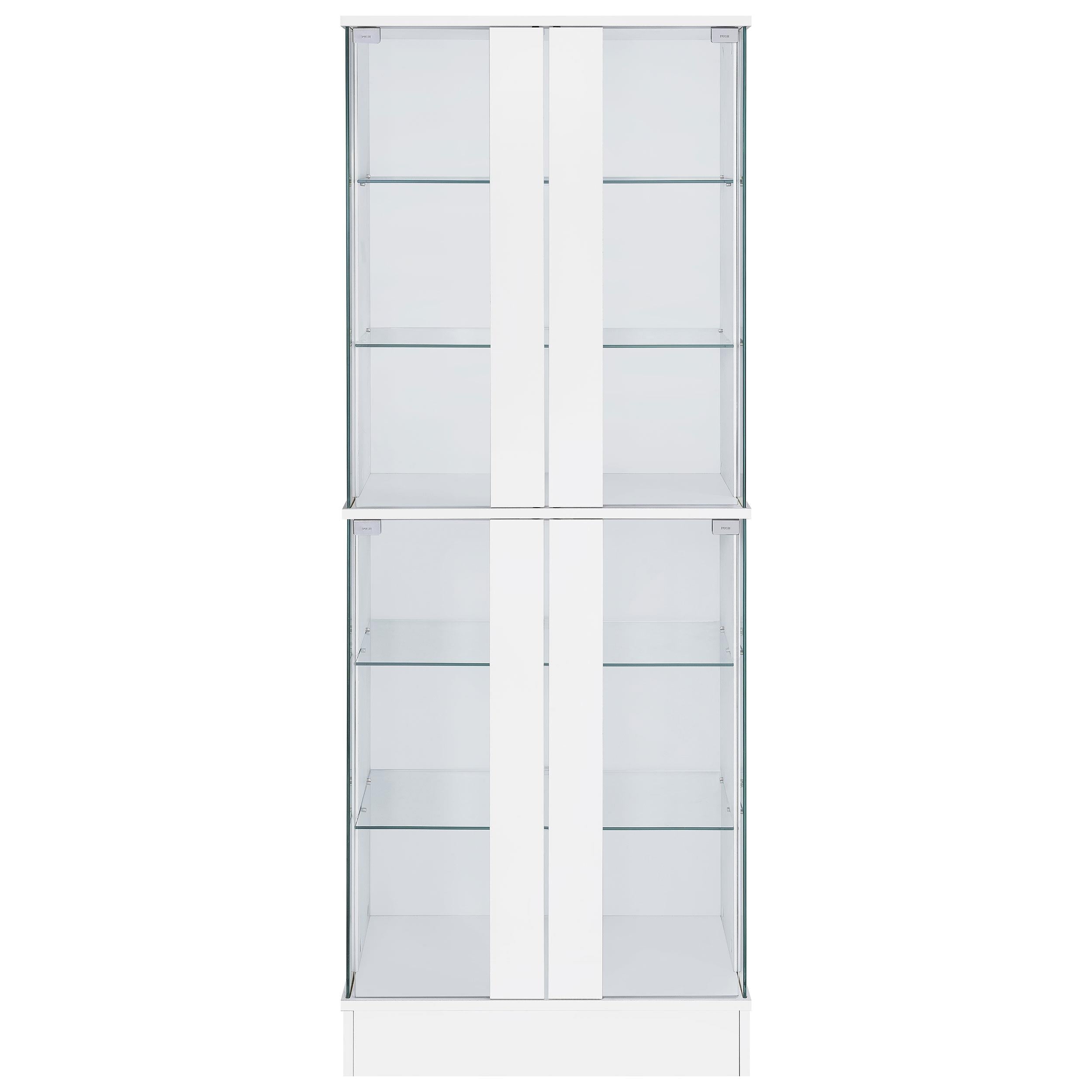 Coaster Furniture Cabra 950397 Display Case Curio Cabinet with Glass Shelves and LED Lighting - White High Gloss IMAGE 4