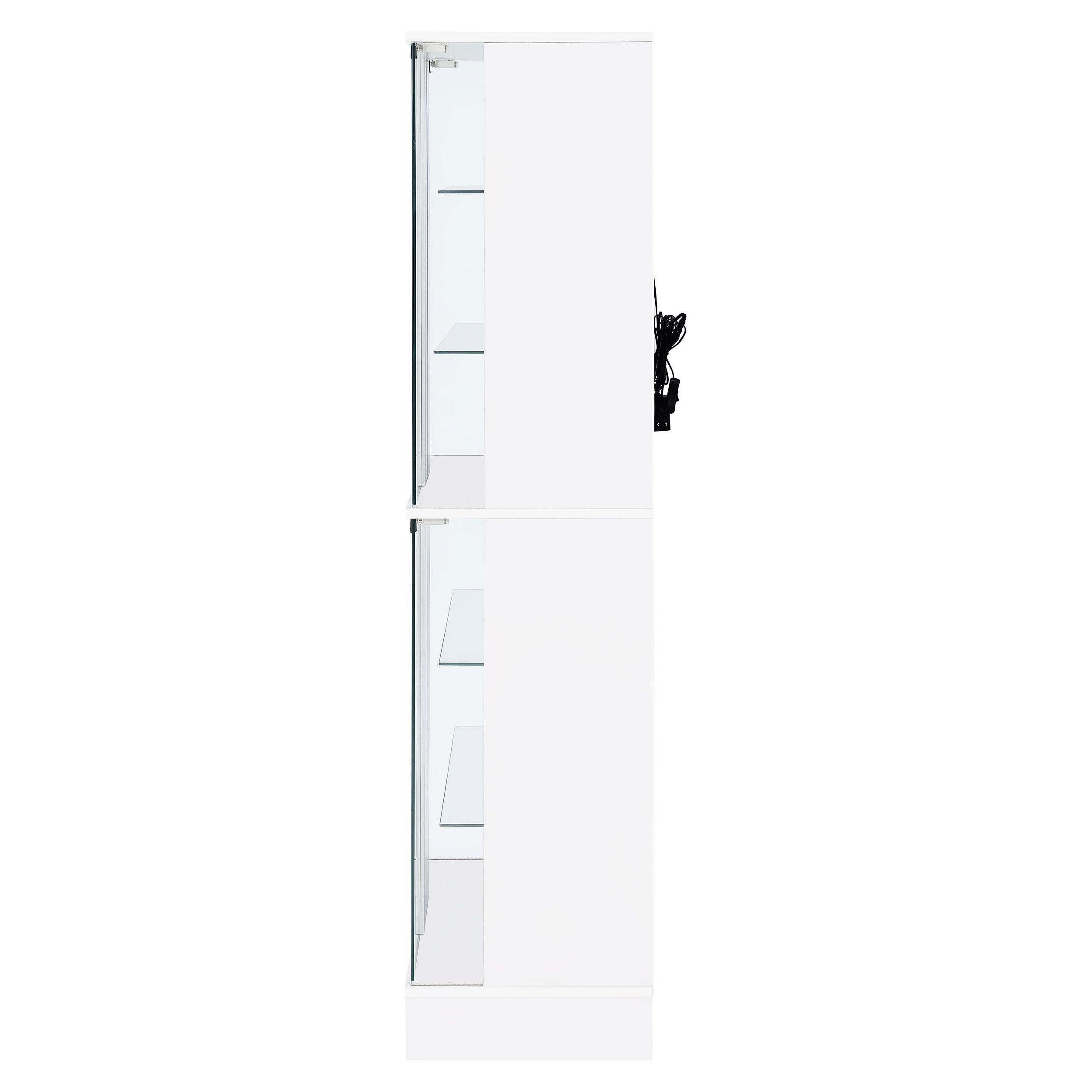 Coaster Furniture Cabra 950397 Display Case Curio Cabinet with Glass Shelves and LED Lighting - White High Gloss IMAGE 6