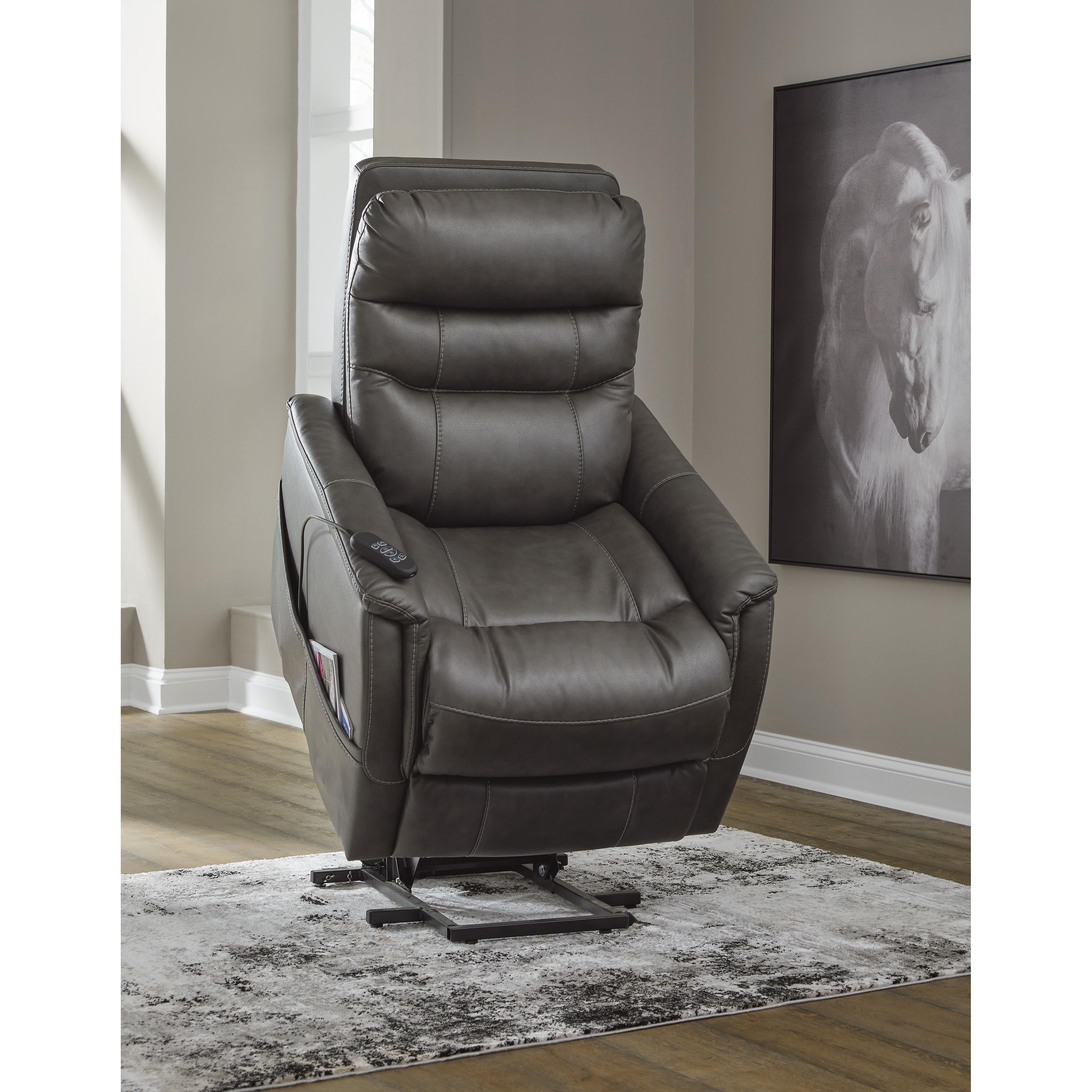 Signature Design by Ashley Strawbill Power Leather Look Recliner 6390912 IMAGE 10