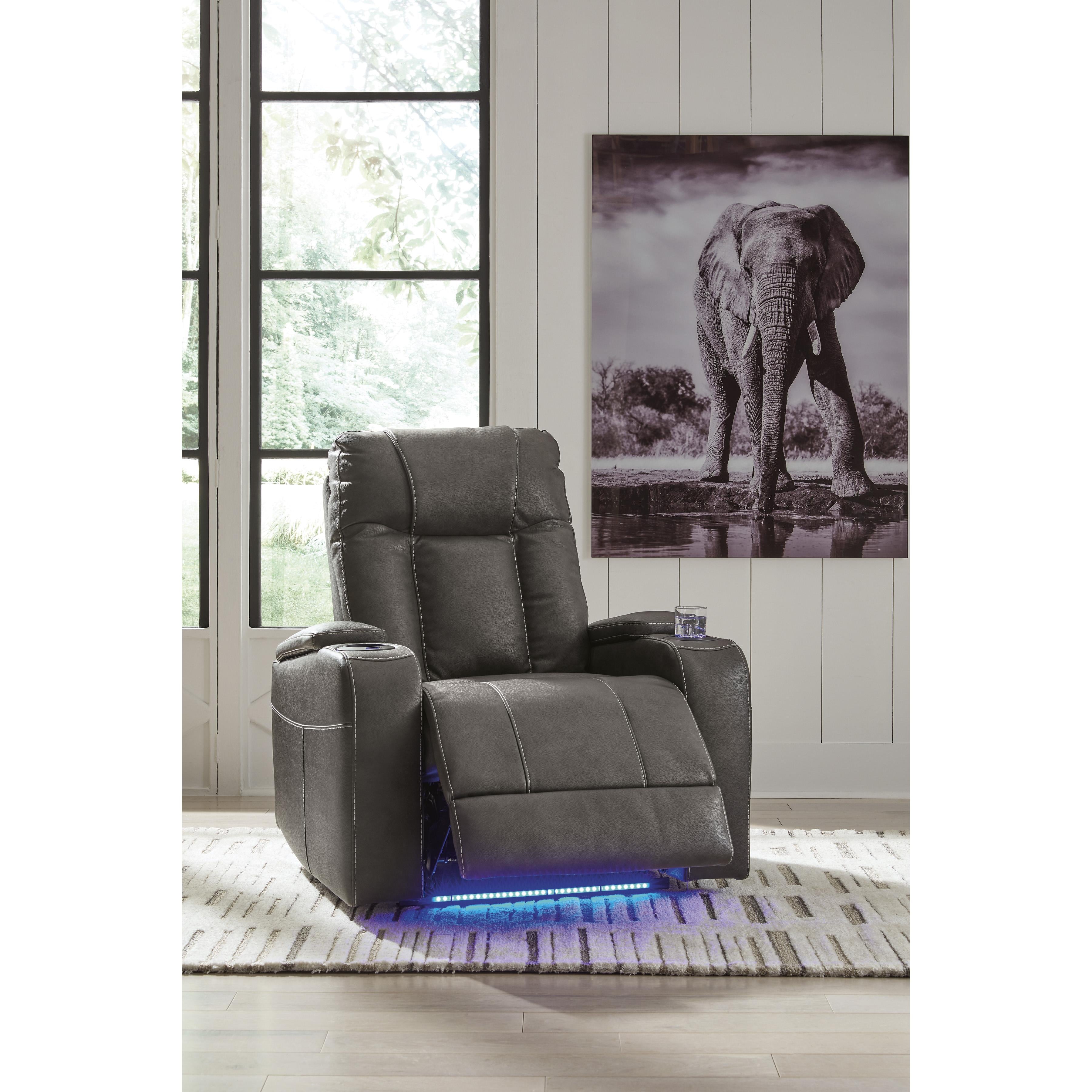 Signature Design by Ashley Feazada Power Rocker Leather Look Recliner 6620513 IMAGE 8