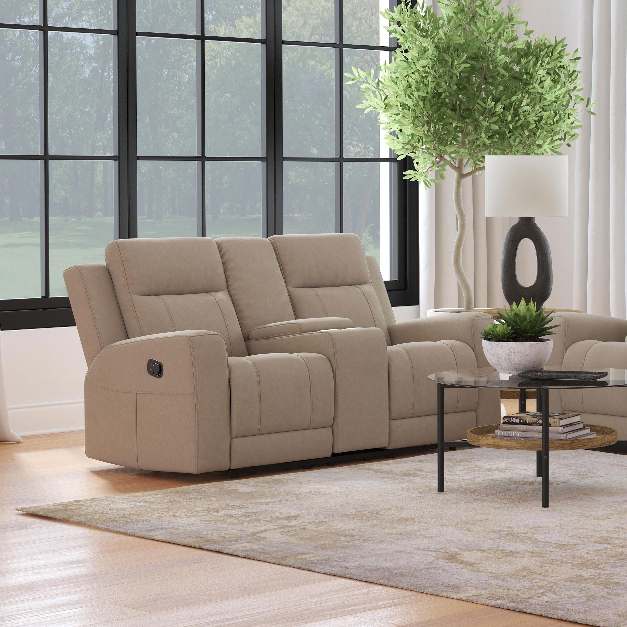 Diamond Modern Furniture COA Brentwood Reclining Fabric Loveseat with Console 610282 IMAGE 10