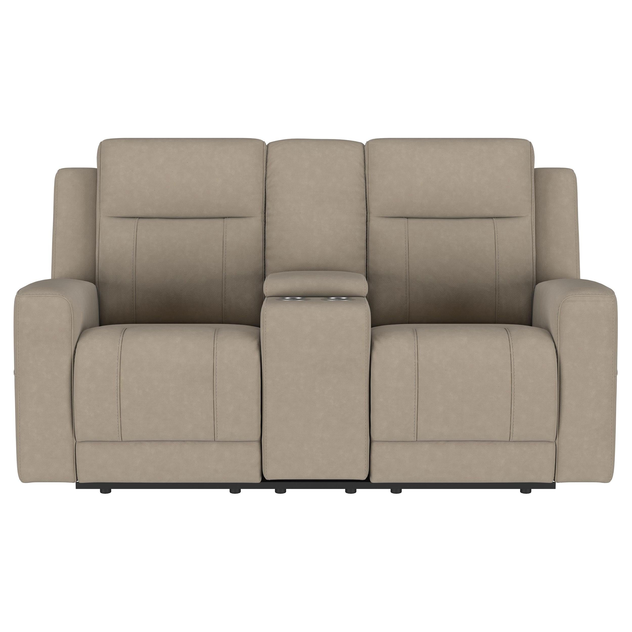 Diamond Modern Furniture COA Brentwood Reclining Fabric Loveseat with Console 610282 IMAGE 3