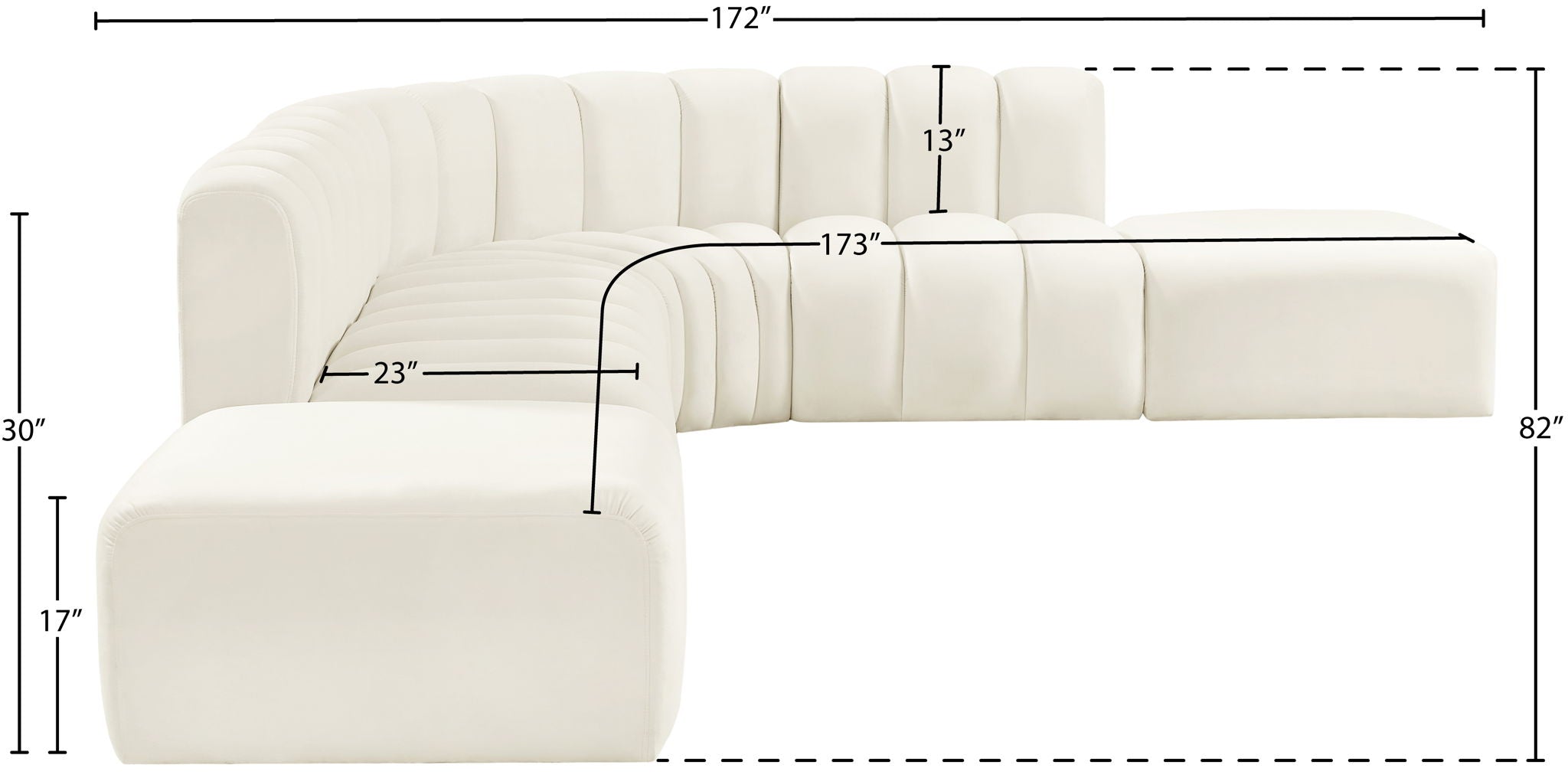 Arc - Velvet 7 Piece Corner Modular Sofa
