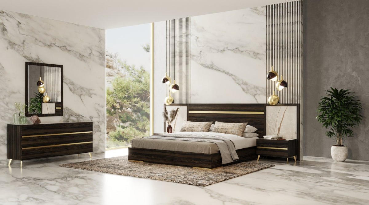 Velondra - Modern Eucalypto + Marble Bedroom Set