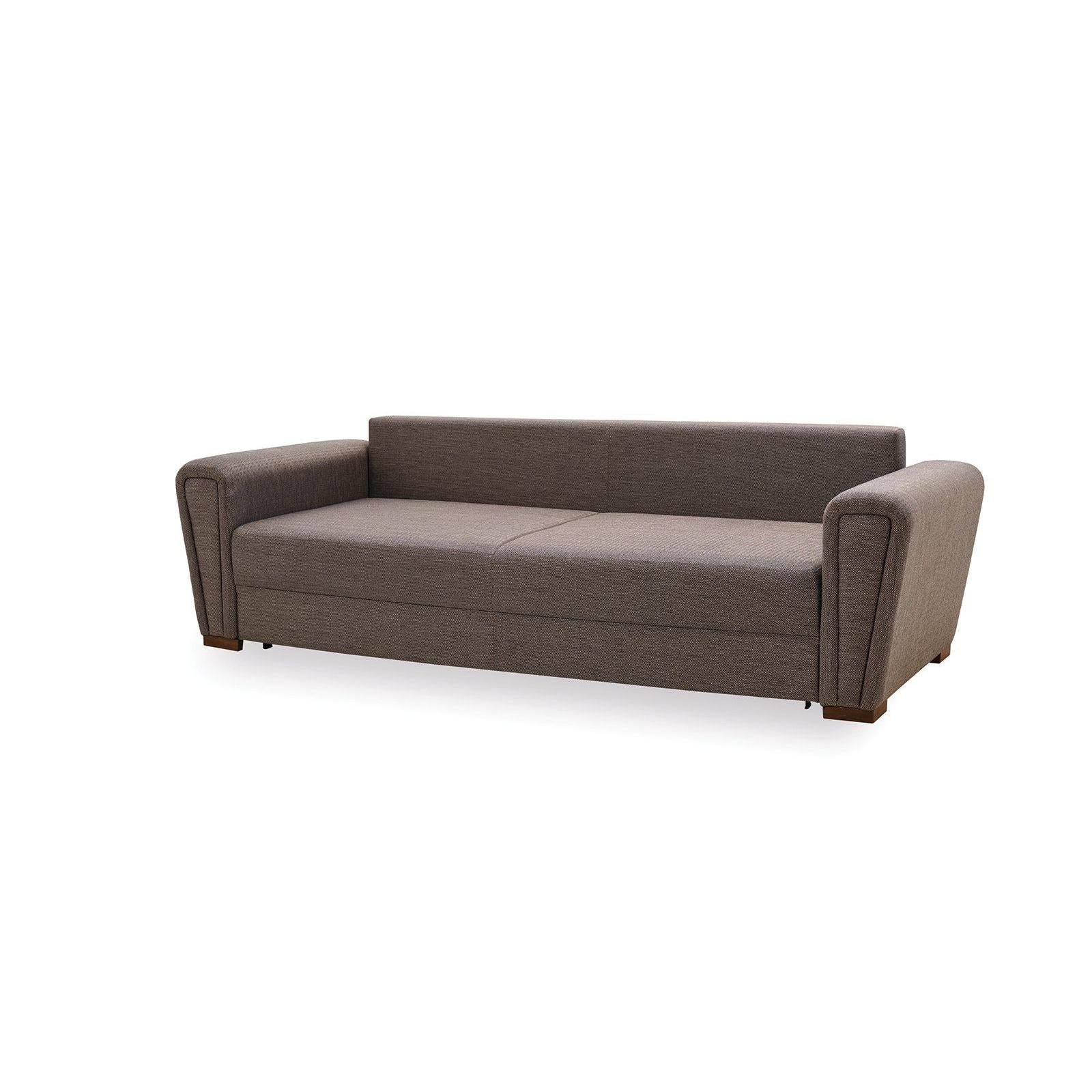 Enza Home Sleepers Sofabeds Brera 3-Seater Sofa Bed with Storage - Brown/Blue IMAGE 2