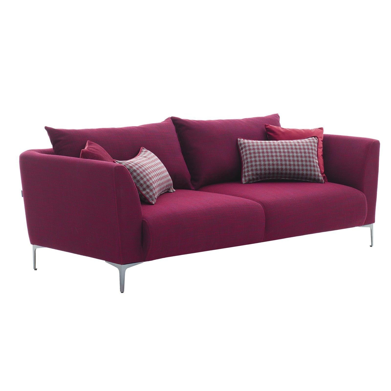 Enza Home Sofas Stationary Gravity 3-Seater Sofa - Exen Burgundy IMAGE 1