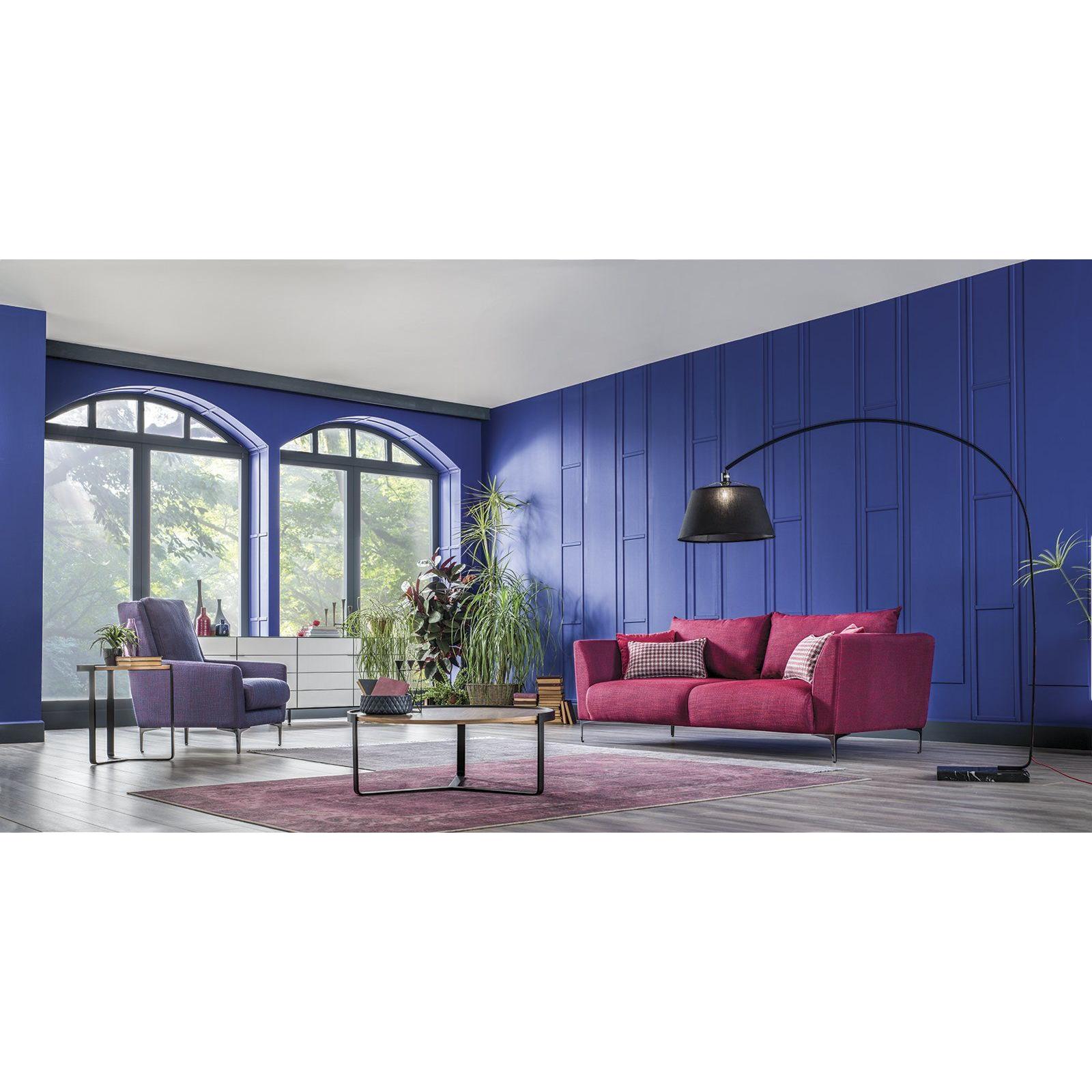 Enza Home Sofas Stationary Gravity 3-Seater Sofa - Exen Burgundy IMAGE 3