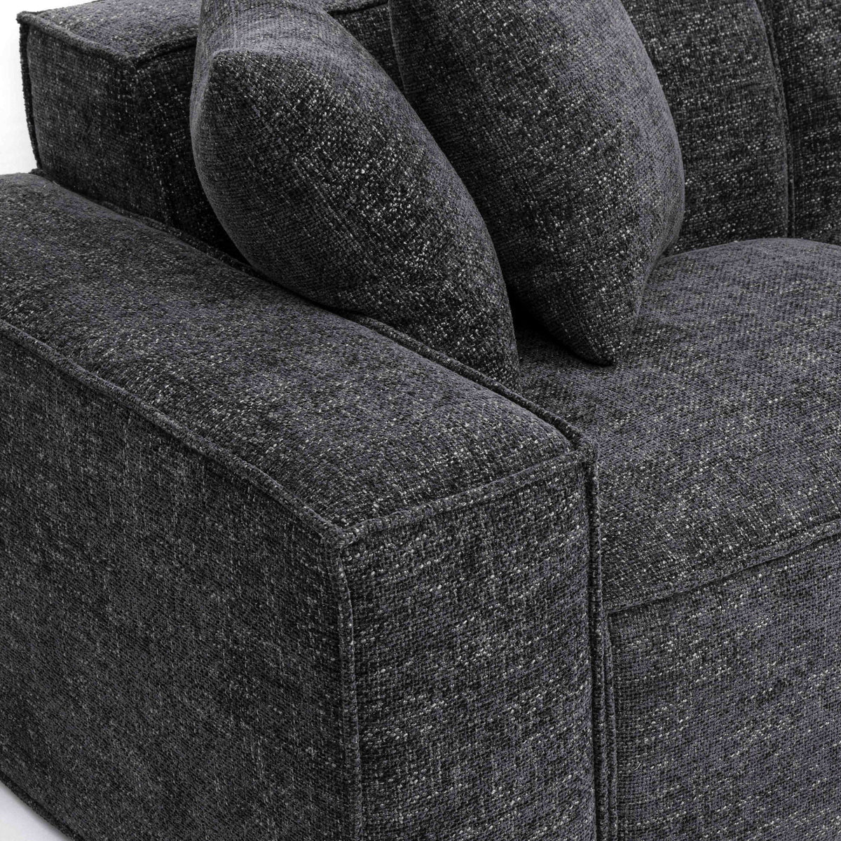 Mindy White Chenille Basketweave Modular Sectional