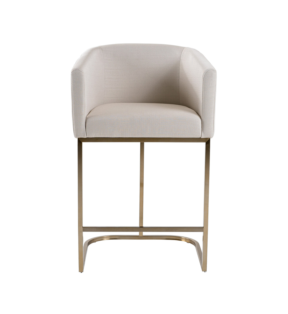 Yukon - Modern Off White Fabric & Brushed Brass Counter Chair