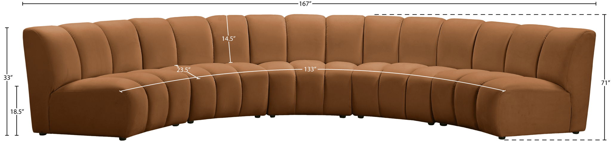 Infinity - 5 Piece Modular Sectional - Saddle