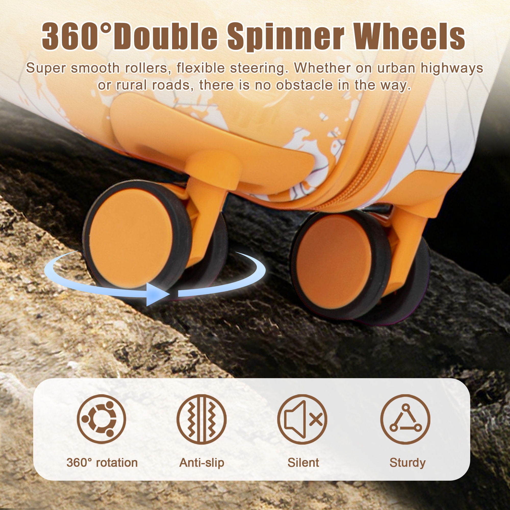3 Piece With Combination Lock And Silent Wheels