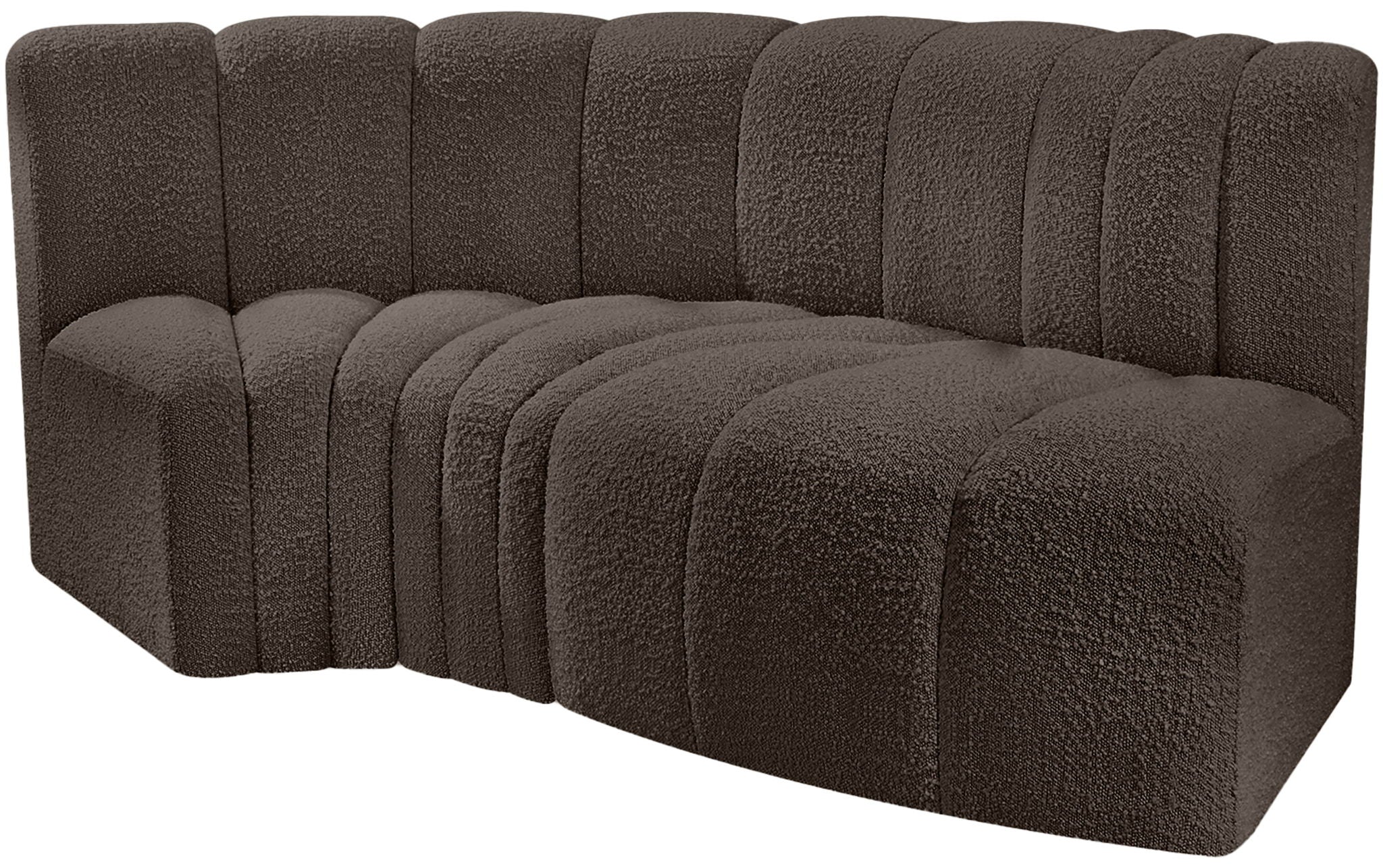 Arc - Boucle Fabric 3 Piece Modular L-Shaped Sofa