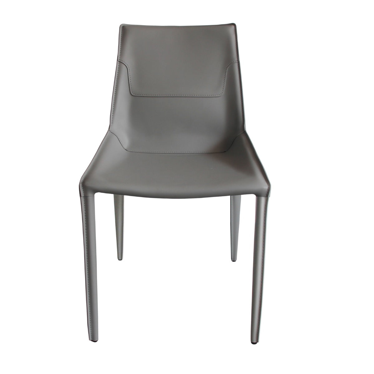 Halo - Modern Light Grey Saddle Leather Dining Chair (Set of 2)