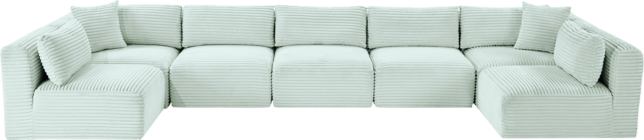 Shaggy - 7 Piece Modular U-Shaped Armless Sectional