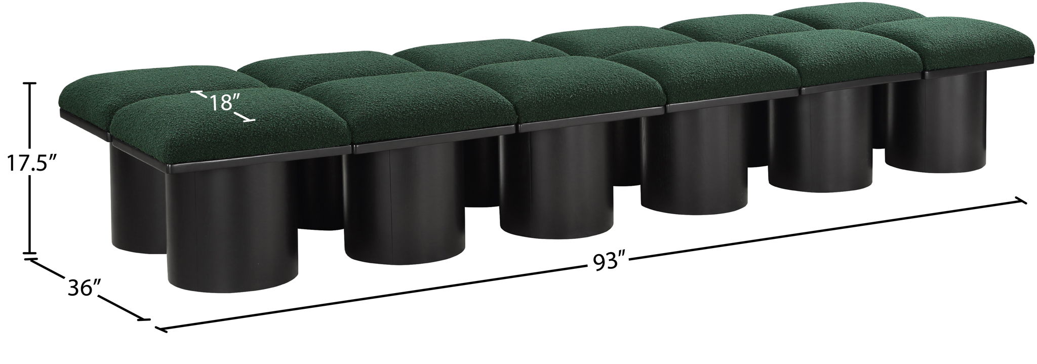 Pavilion - 12 Piece Modular Bench With Black Base