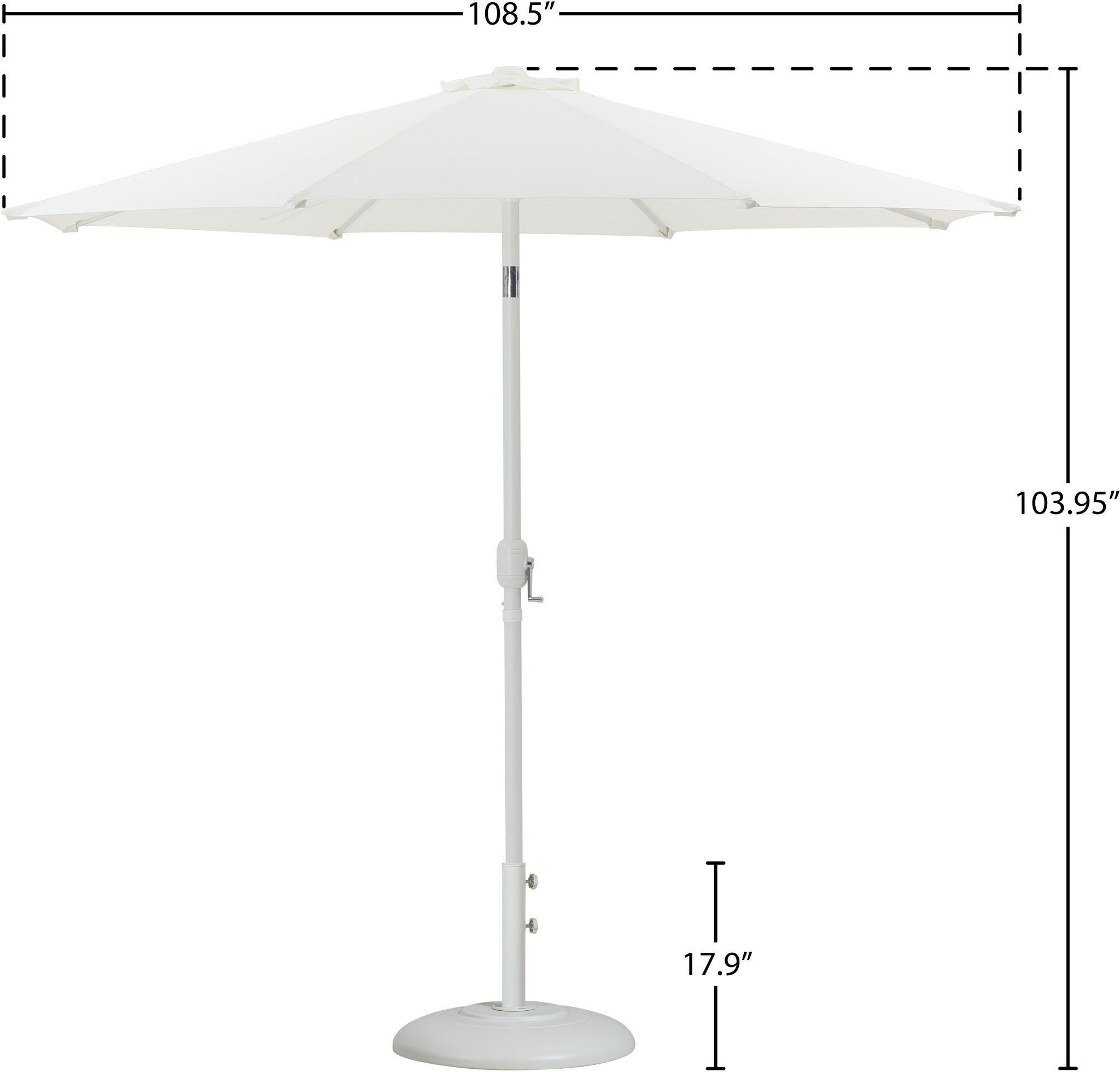 Fiji - Aluminum Patio Umbrella With Round White Base