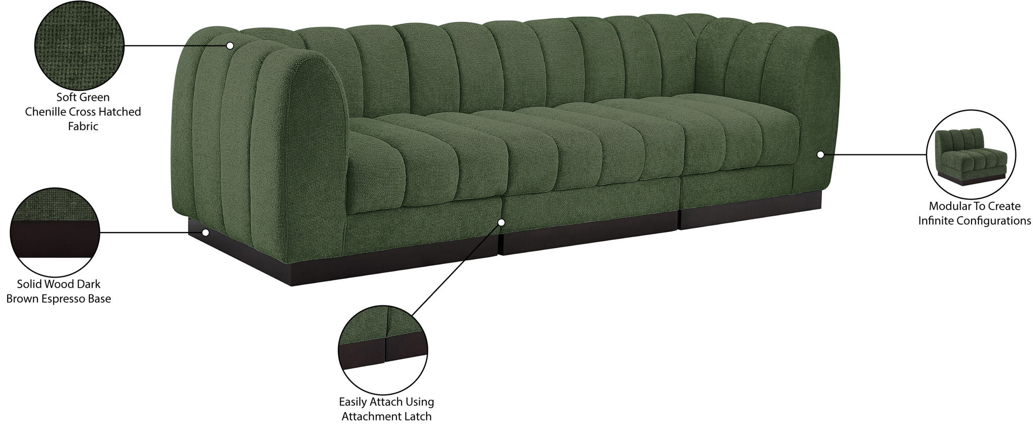 Quinn - 3 Seat Modular Sofa