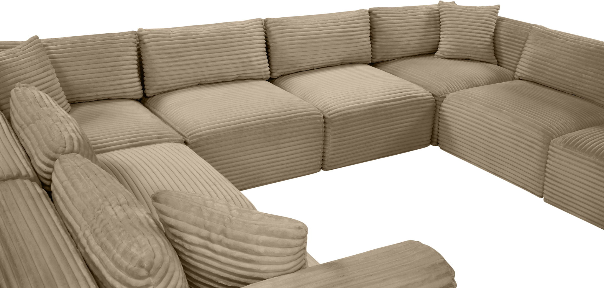 Shaggy - Fabric 8 Piece Modular U-Shaped Sectional