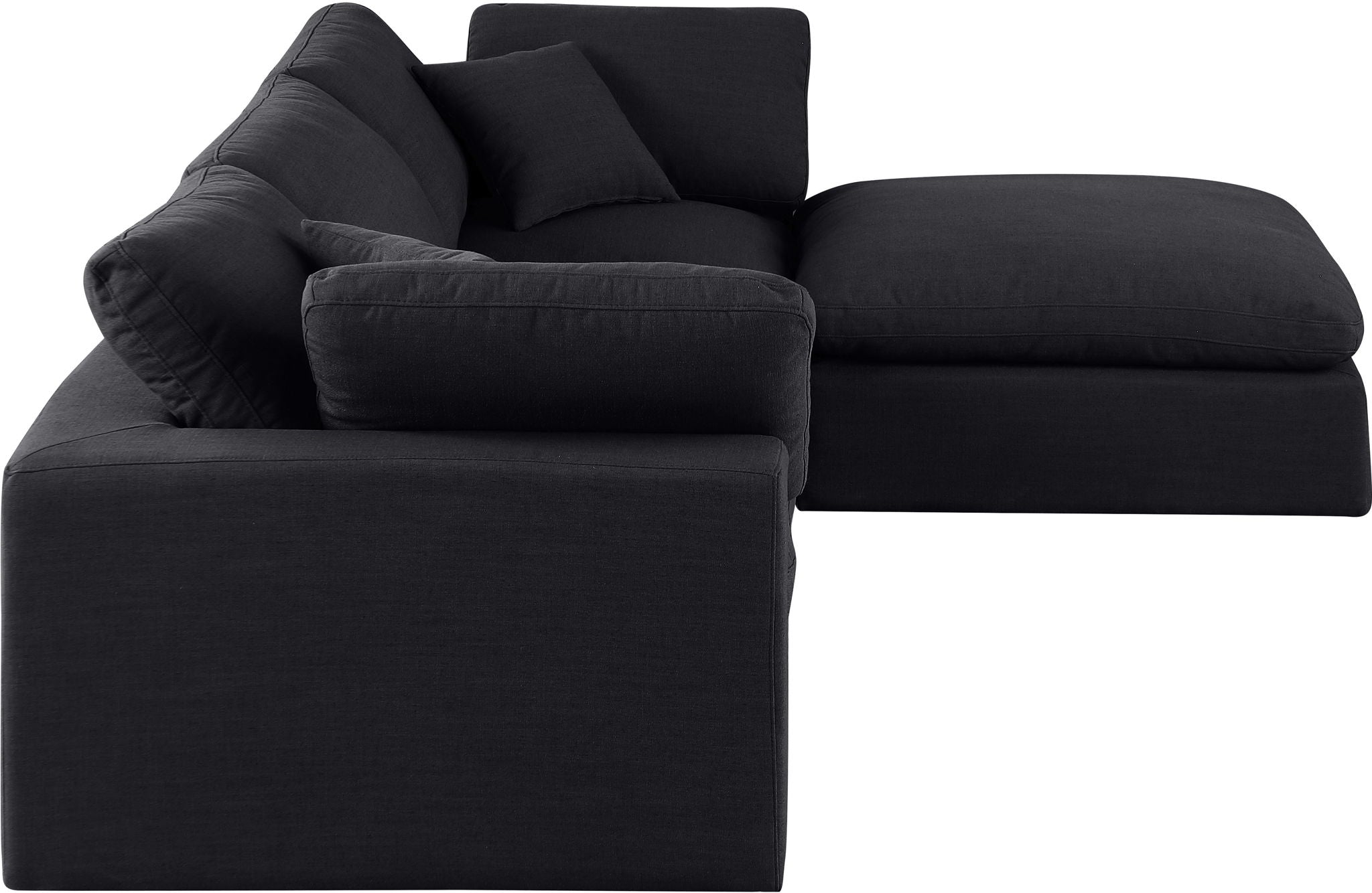 Comfy - 4 Piece Linen Fabric Modular Sectional With Chaise